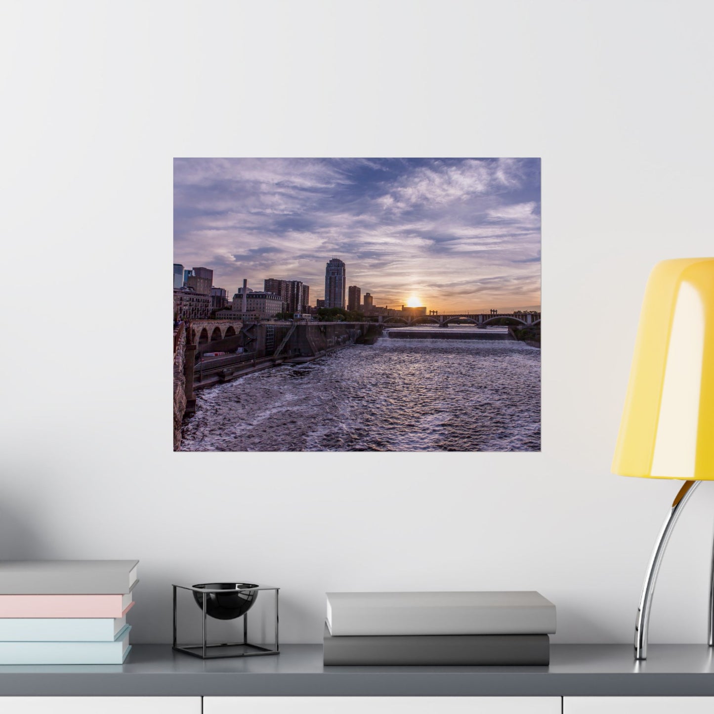 Mississippi River Downtown Minneapolis - Matte Horizontal Posters 36x24 & 20x16 Poster Prints