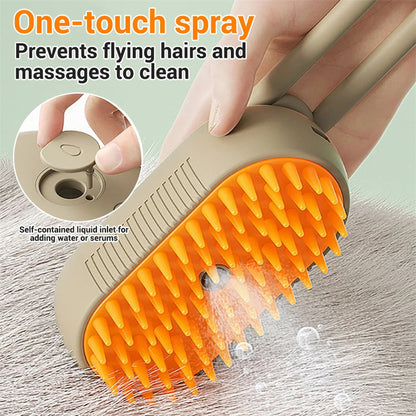 3 In 1 Pet Electric Steamy Brush 3 In 1