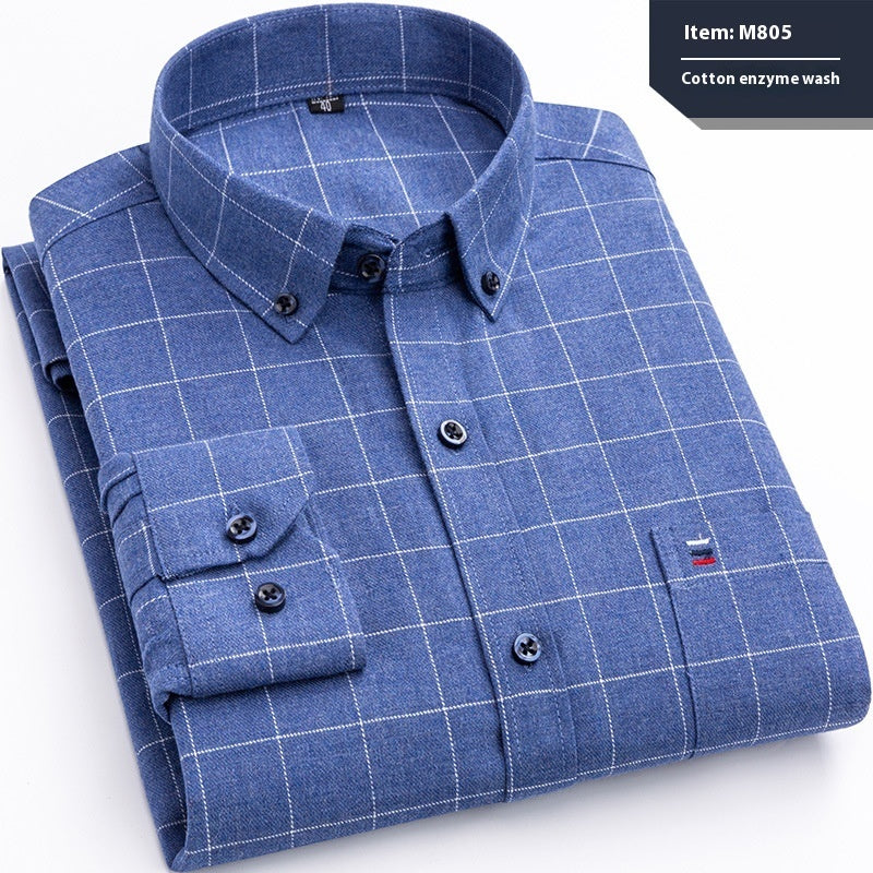 Men's Cotton Long-sleeved Shirt