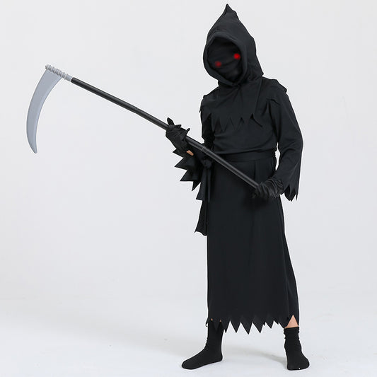 Kids Scary Death Costume with Sickle & Glasses – Halloween Outfit for Boys & Girls