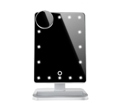 Touch Screen Makeup Mirror With 20 LED Light and Bluetooth Speaker