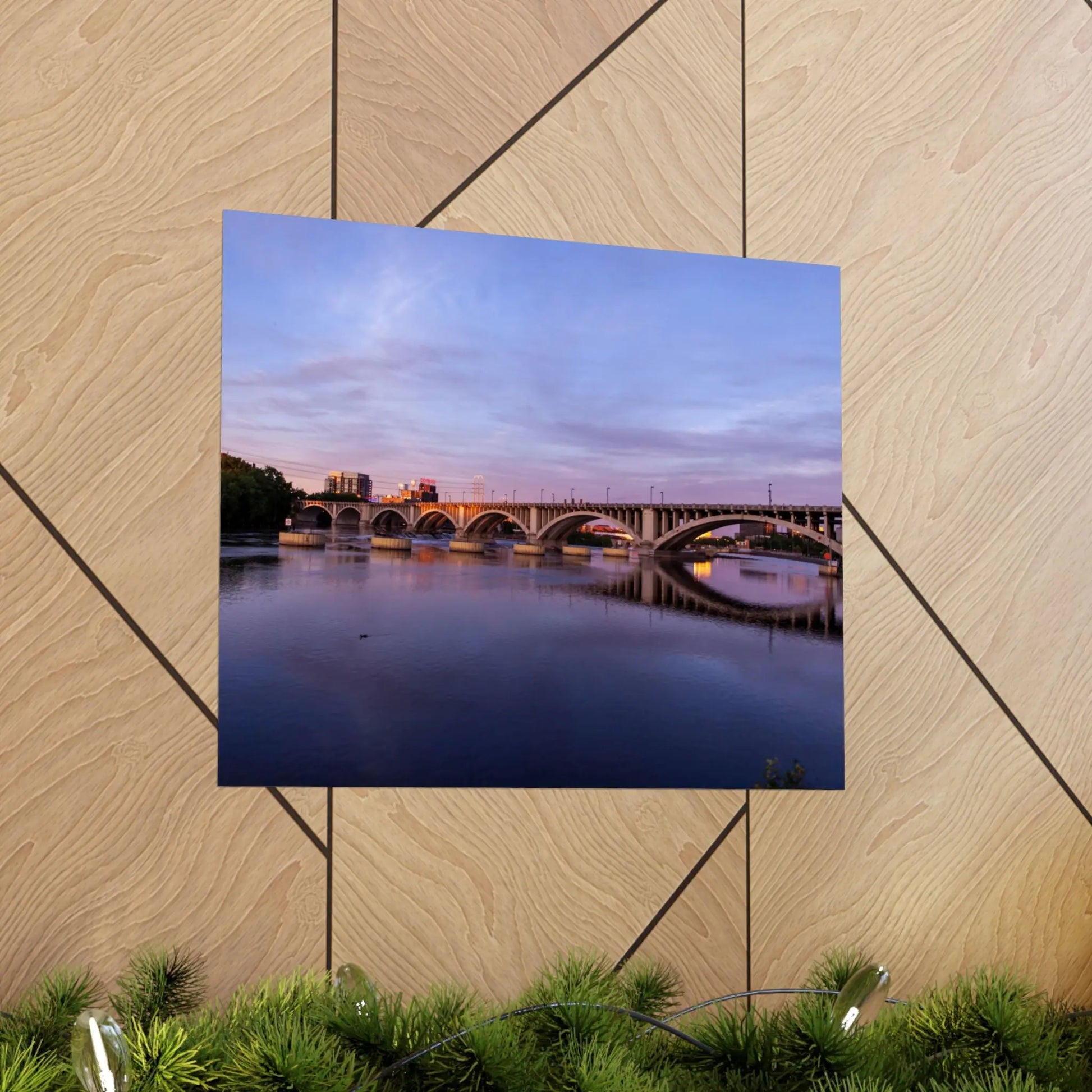 SLT Cityscape Posters- City Centric Mississippi River at Night - Matte Horizontal Posters 36x24 & 20x16 - StarLuxeTrend