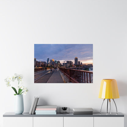 SLT Nicollet Ave Bridge Downtown Minneapolis - Matte Horizontal Posters