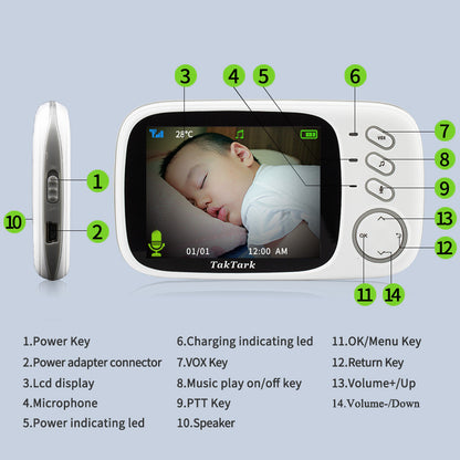 Wireless Digital Two-way Baby Monitor Intercom