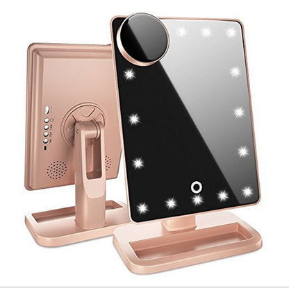 Touch Screen Makeup Mirror With 20 LED Light and Bluetooth Speaker