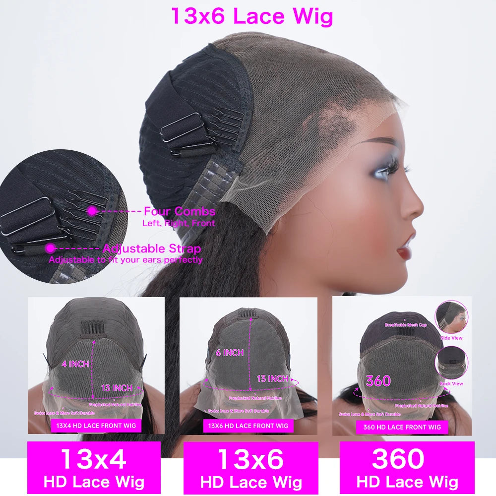13x4 & 13x6 HD Transparent Bone Straight Lace Front Wig – 30 to 40 Inch Brazilian Human Hair - StarLuxeTrend