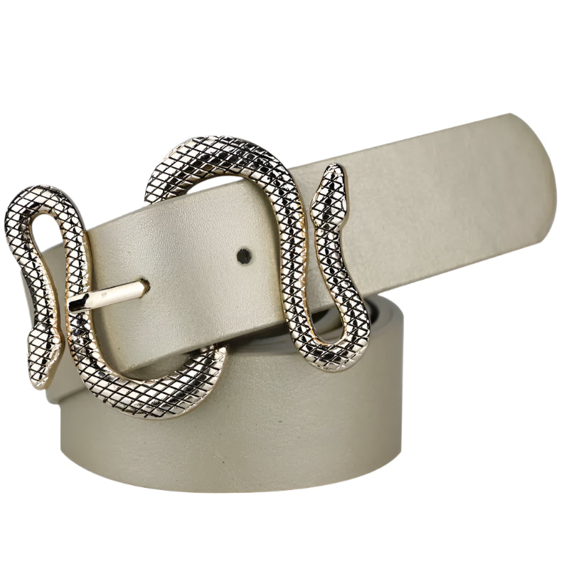 Snake Buckle Women’s Fashion Belt – Stylish PU Leather Waistband for Dresses, Jeans & More