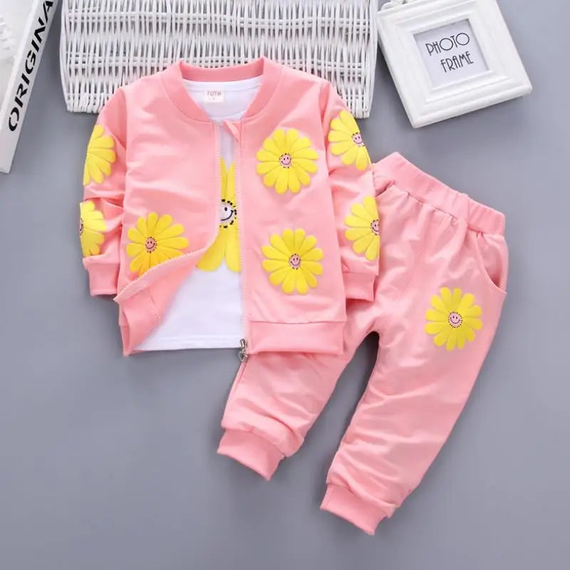 3-Piece Spring Outfit Set for Toddlers – Cotton Printed Unisex Clothing Set for Ages 4-6Y