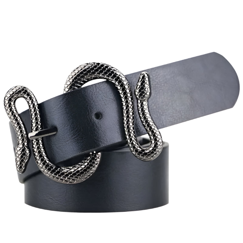 Snake Buckle Women’s Fashion Belt – Stylish PU Leather Waistband for Dresses, Jeans & More