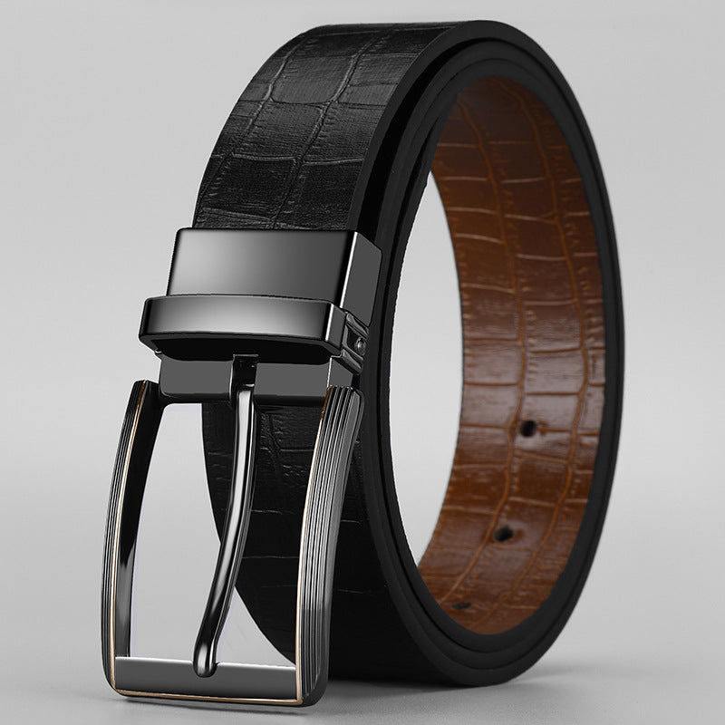 Advanced PU Leather Rotating Buckle Trendy Belt For Men