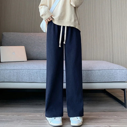 Women Elastic Long Wide leg pants