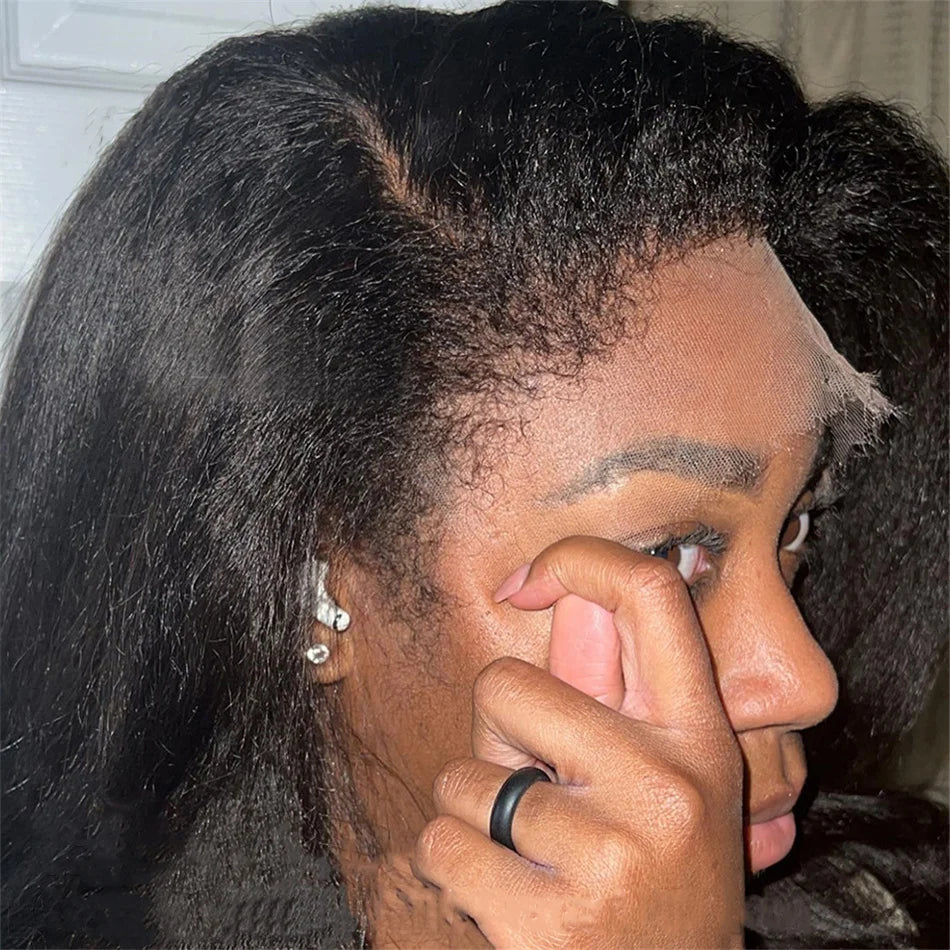 Kinky Straight 13x4 Lace Front Human Hair Wig – Transparent Lace Frontal Wig - StarLuxeTrend