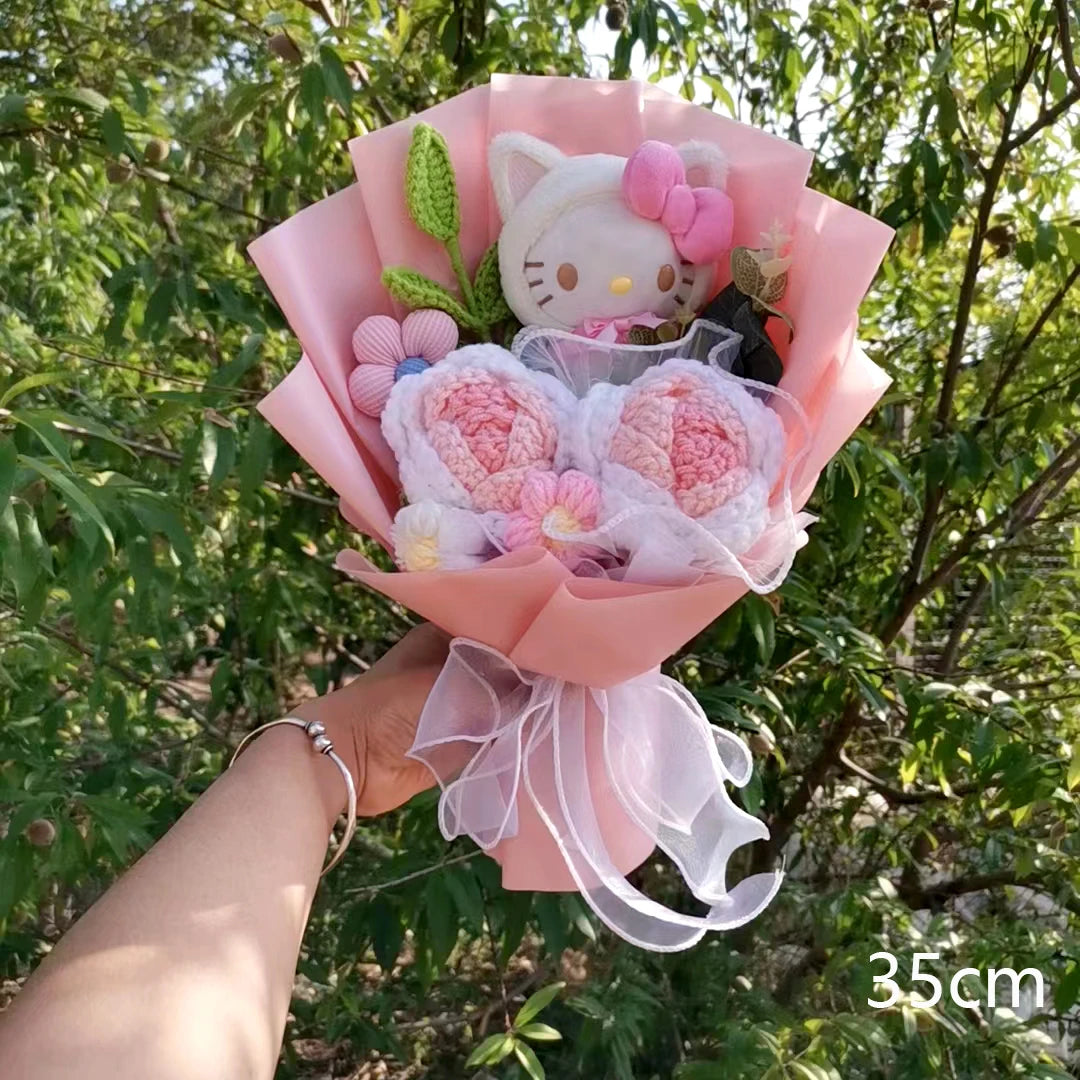 Hello Kitty Cartoon Plush Rose Soap Flowers - StarLuxeTrend