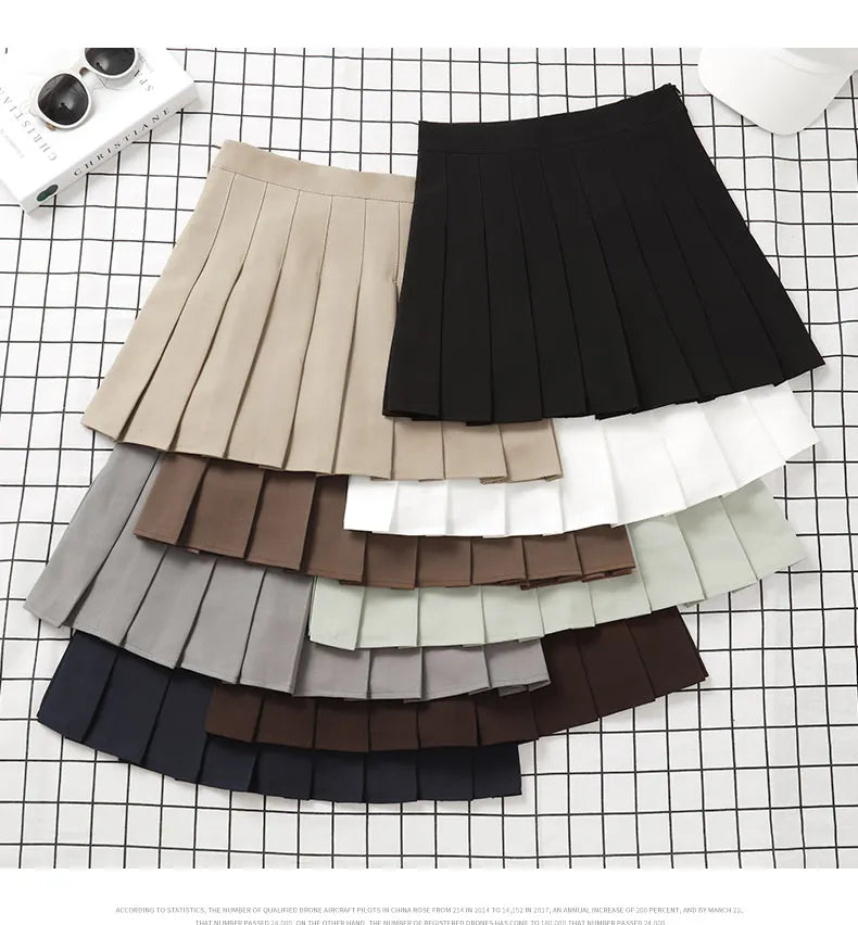 Ladies 2022 Summer Clothes-Women's High Waist-Black Mini Pleated Skirt For School Girl Uniform