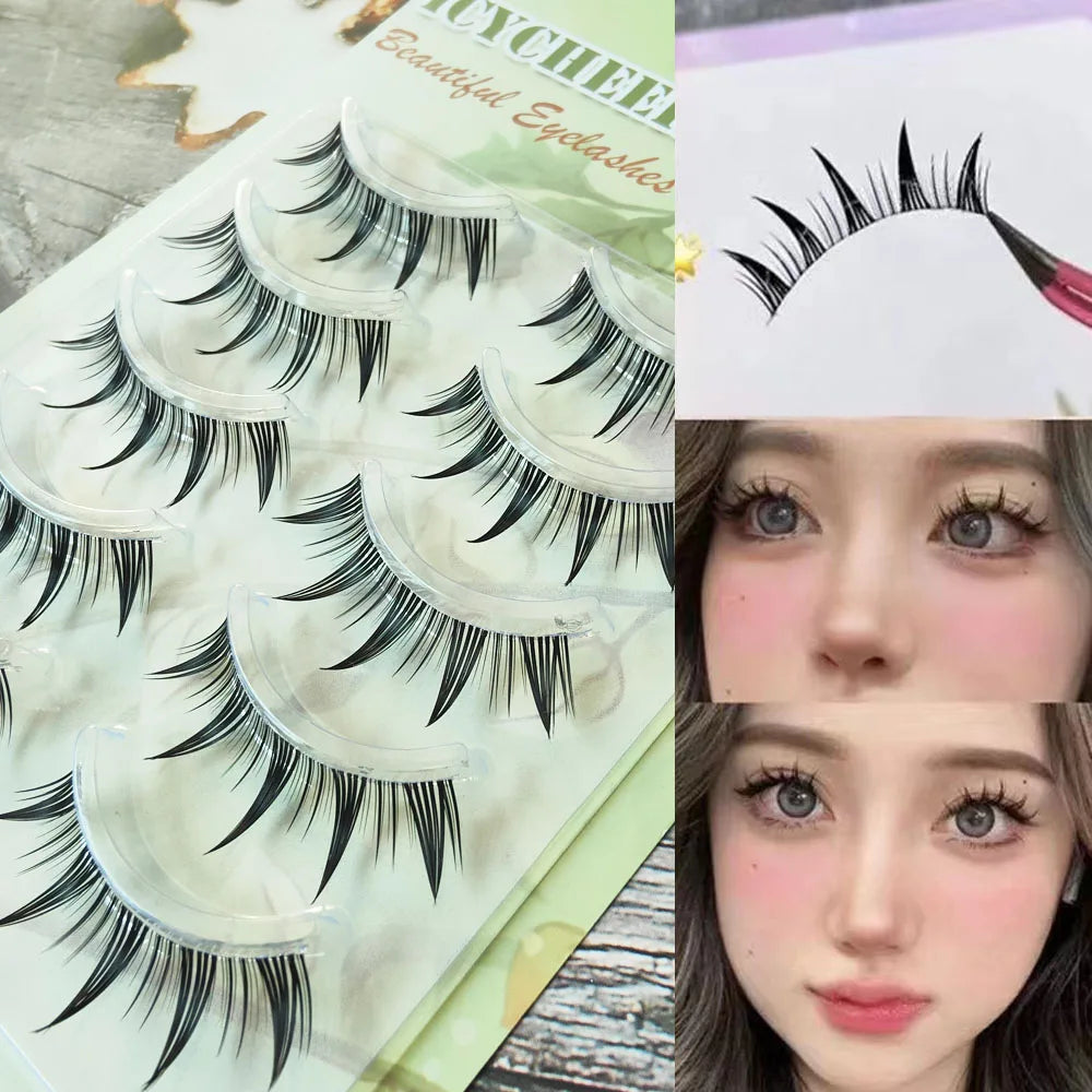5 Pairs Natural Long Cat-eye False Eyelashes Extension - StarLuxeTrend
