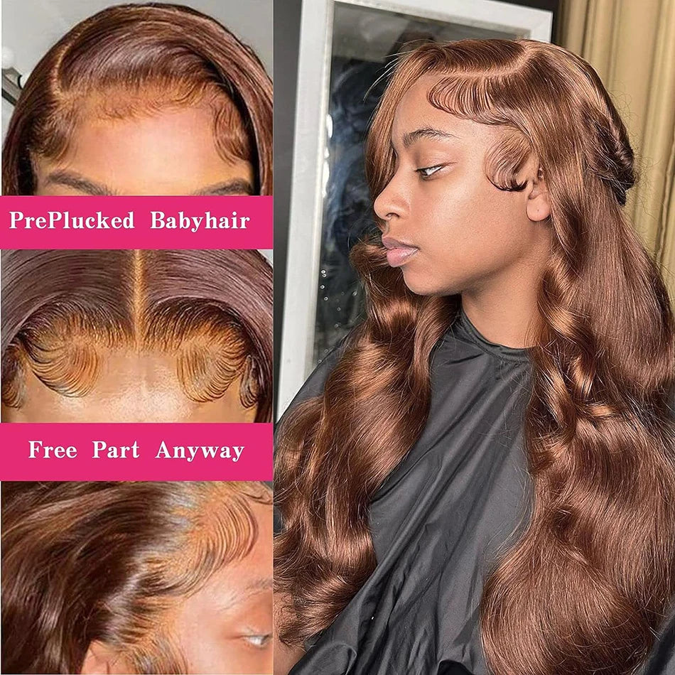 Glueless Chocolate Brown Lace Front Wig – 13x4 & 13x6 HD Lace Frontal Human Hair Wig - StarLuxeTrend