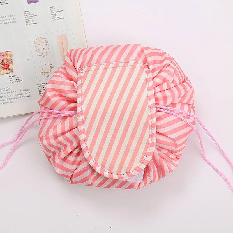 Waterproof Drawstring Makeup Bag – Portable Travel Cosmetic Organizer for Women
