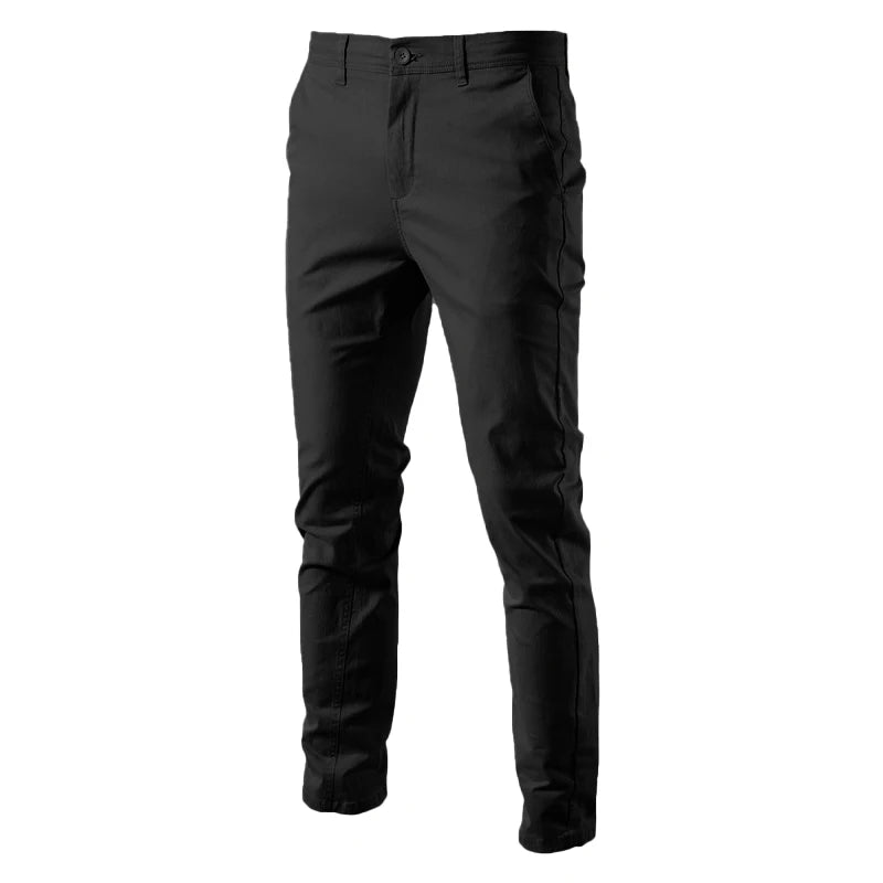 Casual Men's Cotton Trousers – Slim Fit, Solid Color-Business Pants for Spring - StarLuxeTrend