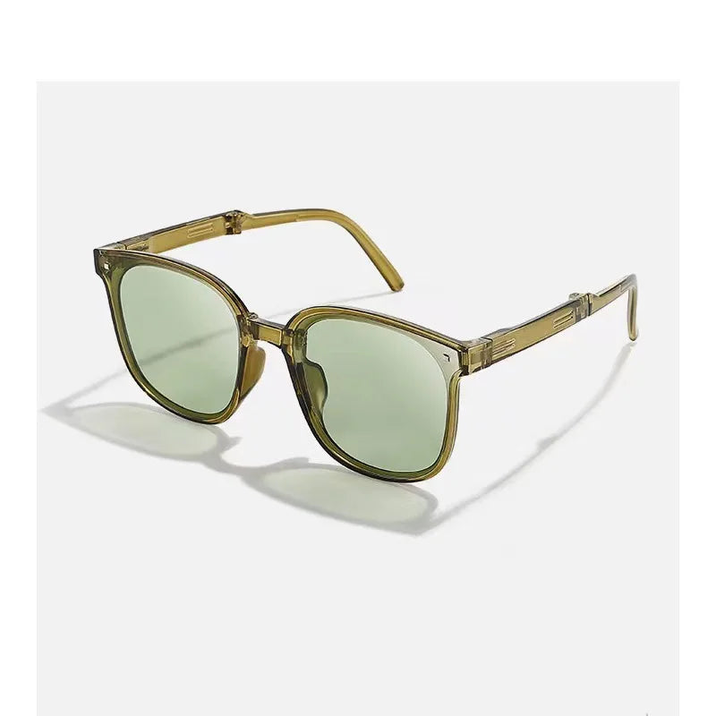 Foldable Unisex Square Sunglasses – Lightweight Portable UV Protection