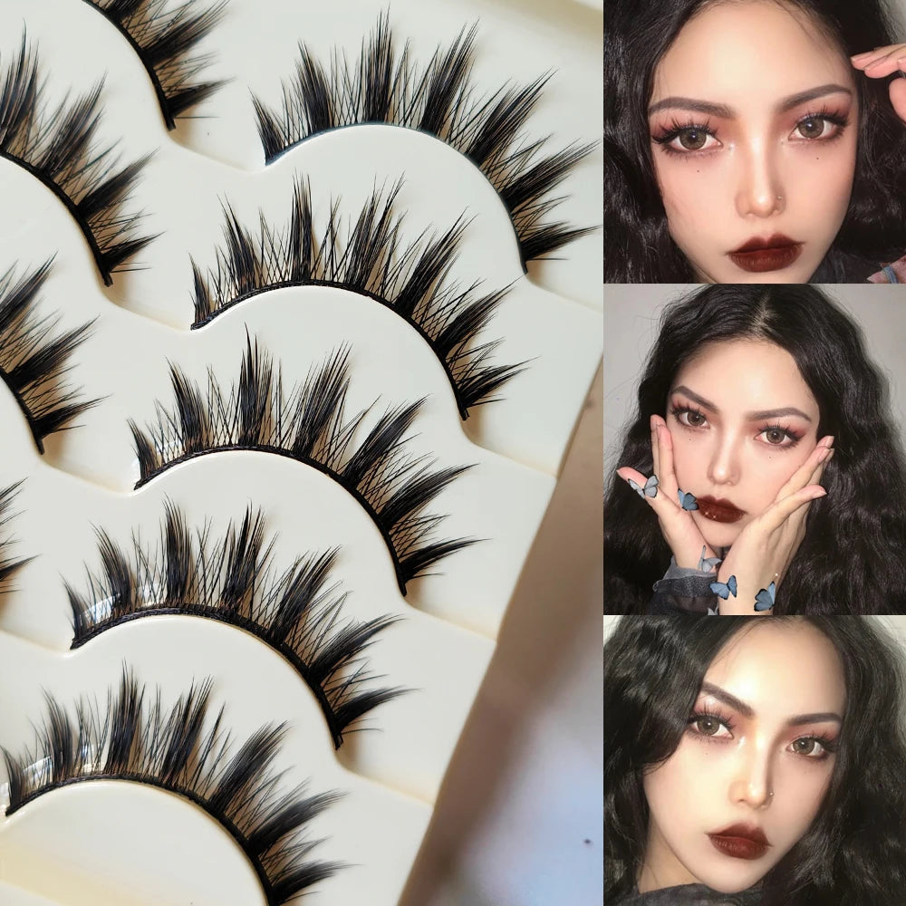 5 Pairs Natural Long Cat-eye False Eyelashes Extension - StarLuxeTrend