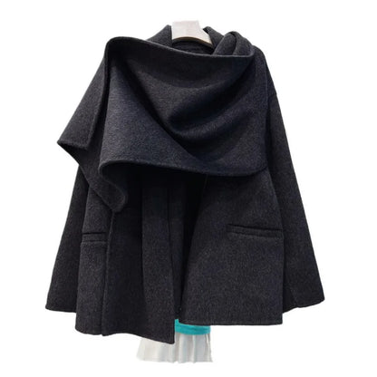 Elegant Fashion Scarf Double-Faced Cashmere Coat