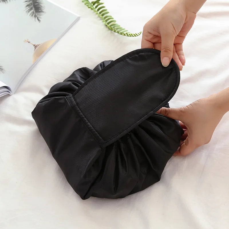 Waterproof Drawstring Makeup Bag – Portable Travel Cosmetic Organizer for Women