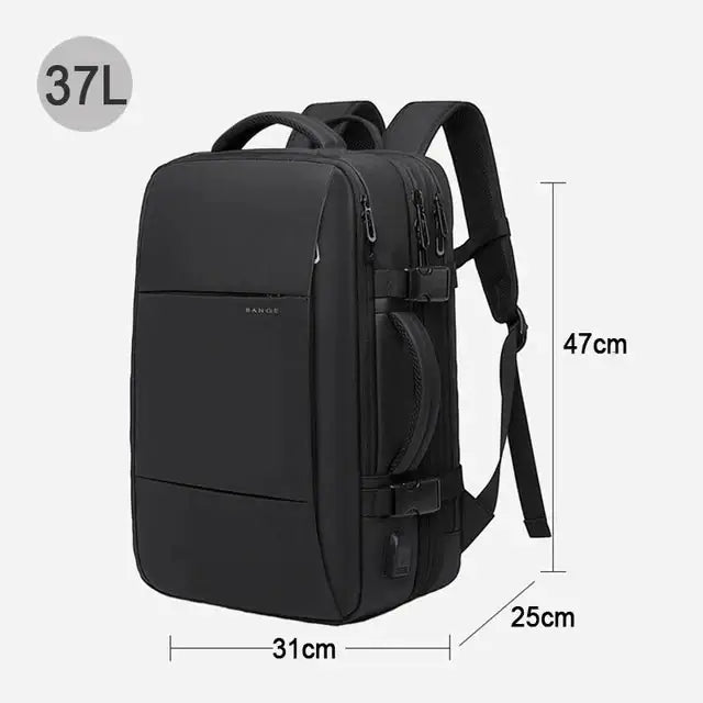 Men’s Business Laptop Backpack – 17.3” Expandable Waterproof Oxford Travel Bag with USB Charging Port – School & Work StarLuxeTrend