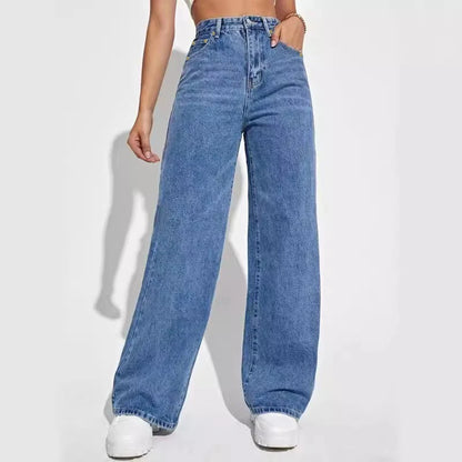 Loose Denim High Waist Wide Leg Pants