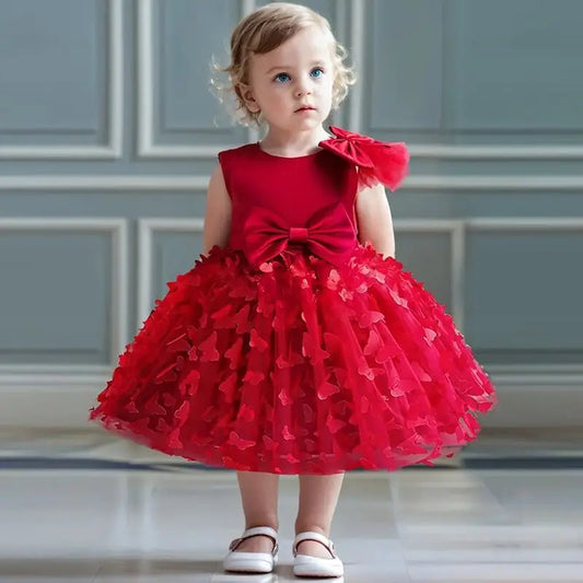 Elegant Baby Girl Tulle Lace Dress – 1st Birthday, Baptism, Wedding & Party Gown