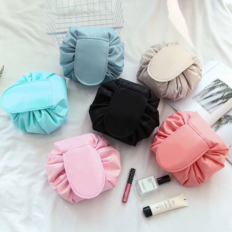 Waterproof Drawstring Makeup Bag – Portable Travel Cosmetic Organizer for Women