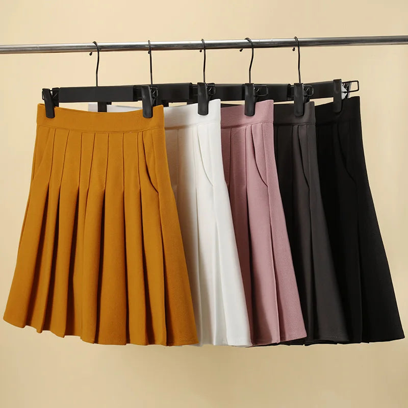 Ladies 2022 Summer Clothes-Women's High Waist-Black Mini Pleated Skirt For School Girl Uniform