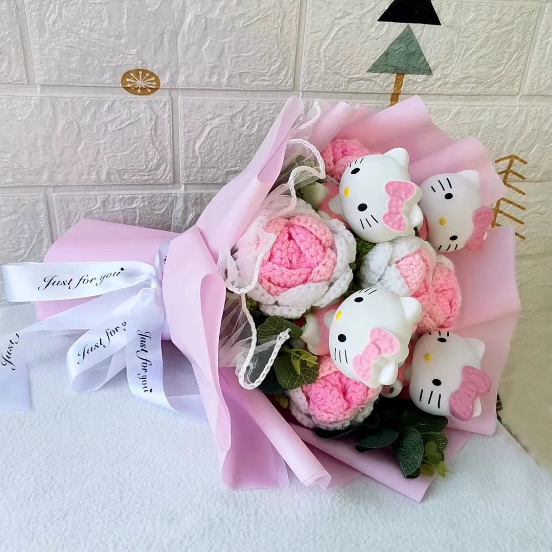 Hello Kitty Cartoon Plush Rose Soap Flowers - StarLuxeTrend