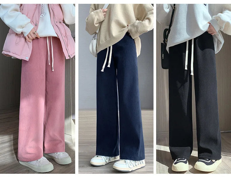 Women Elastic Long Wide leg pants