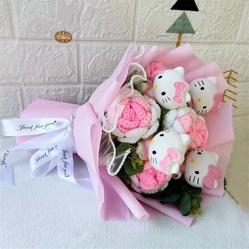Hello Kitty Cartoon Plush Rose Soap Flowers - StarLuxeTrend