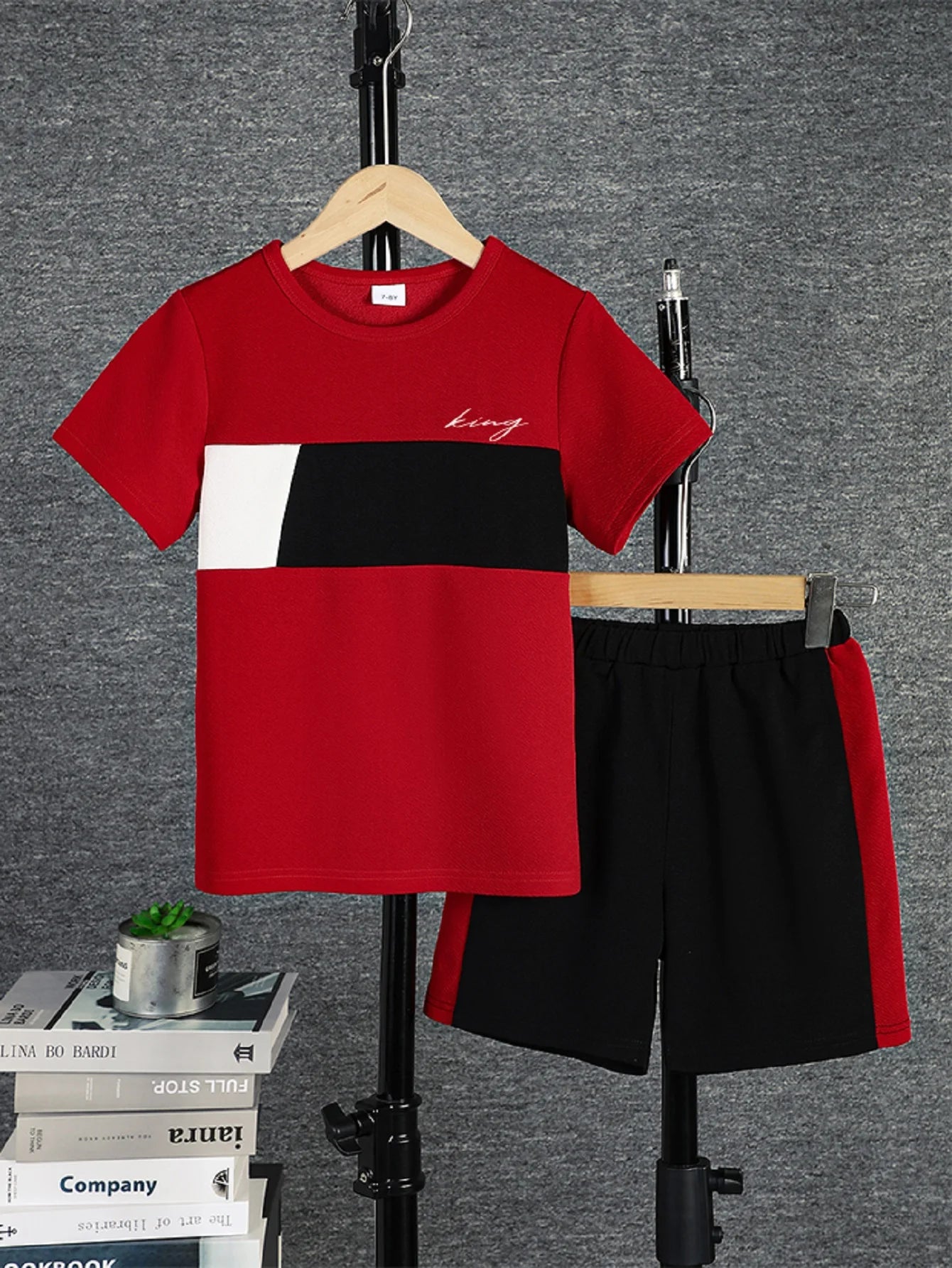 Boys Casual Colorblock Short Sleeve T-shirt & Shorts Set - StarLuxeTrend