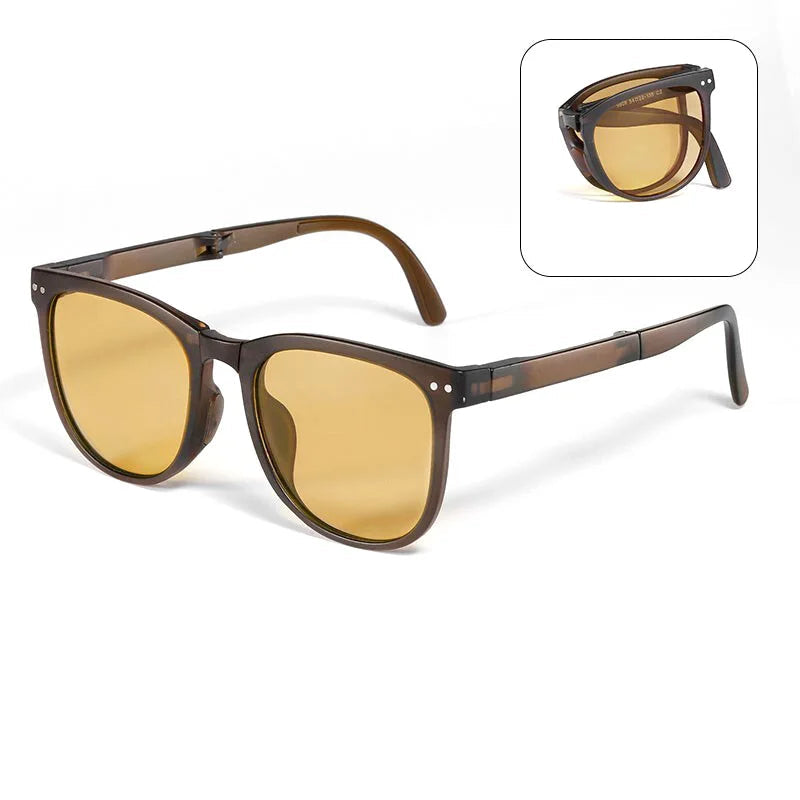Foldable Unisex Square Sunglasses – Lightweight Portable UV Protection