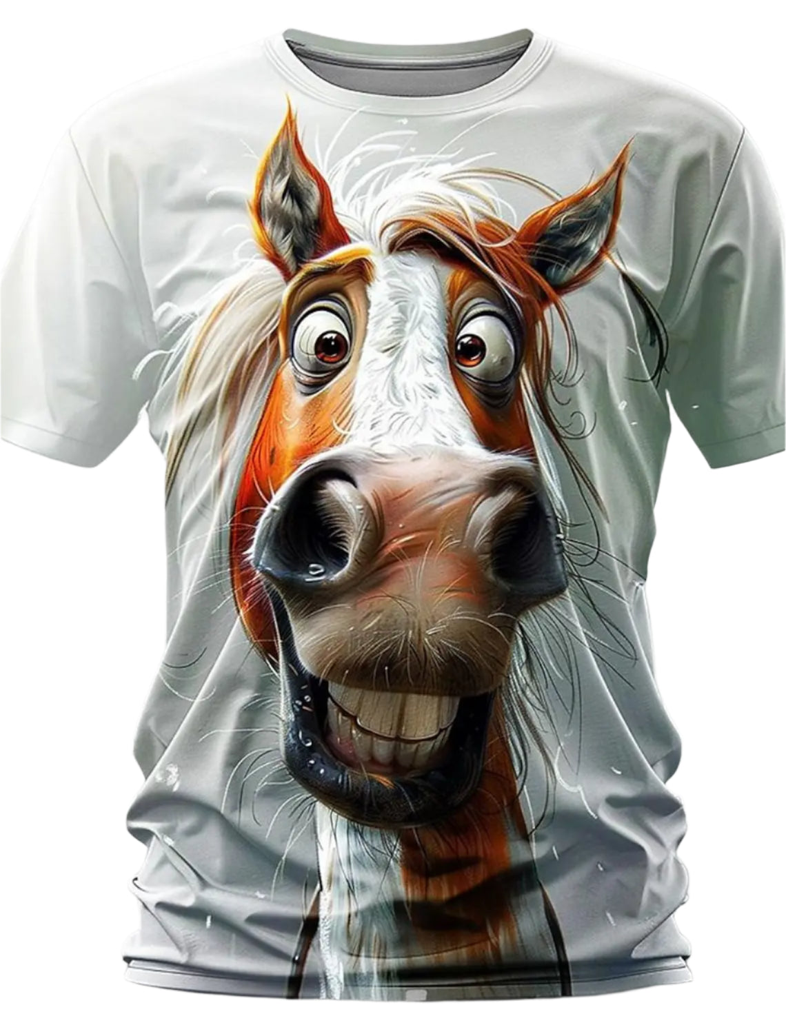Men’s Retro Horse Print T-Shirt – 3D Graphic Short Sleeve Casual Streetwear - Quick-Dry Summer Tee