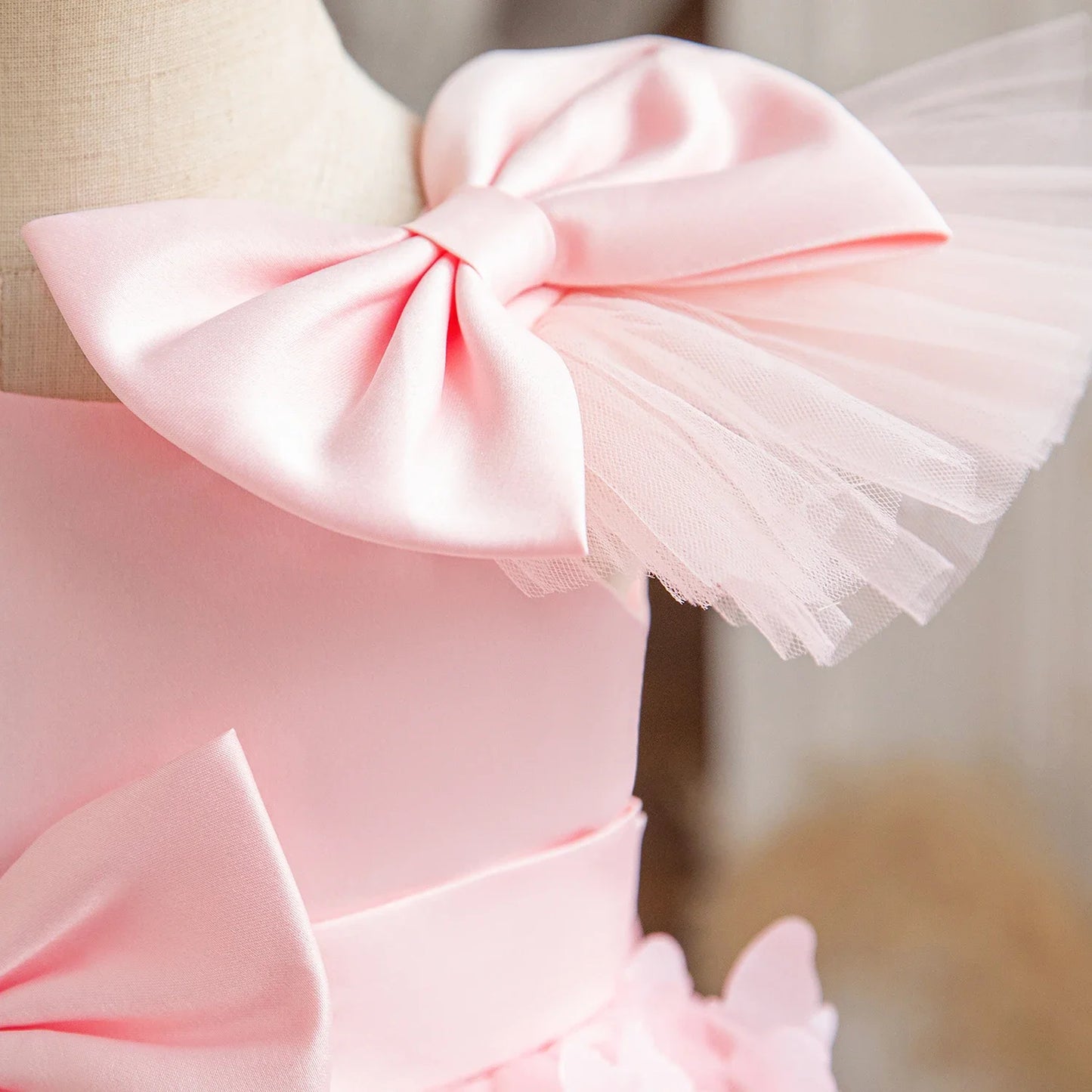 Elegant Baby Girl Tulle Lace Dress – 1st Birthday, Baptism, Wedding & Party Gown