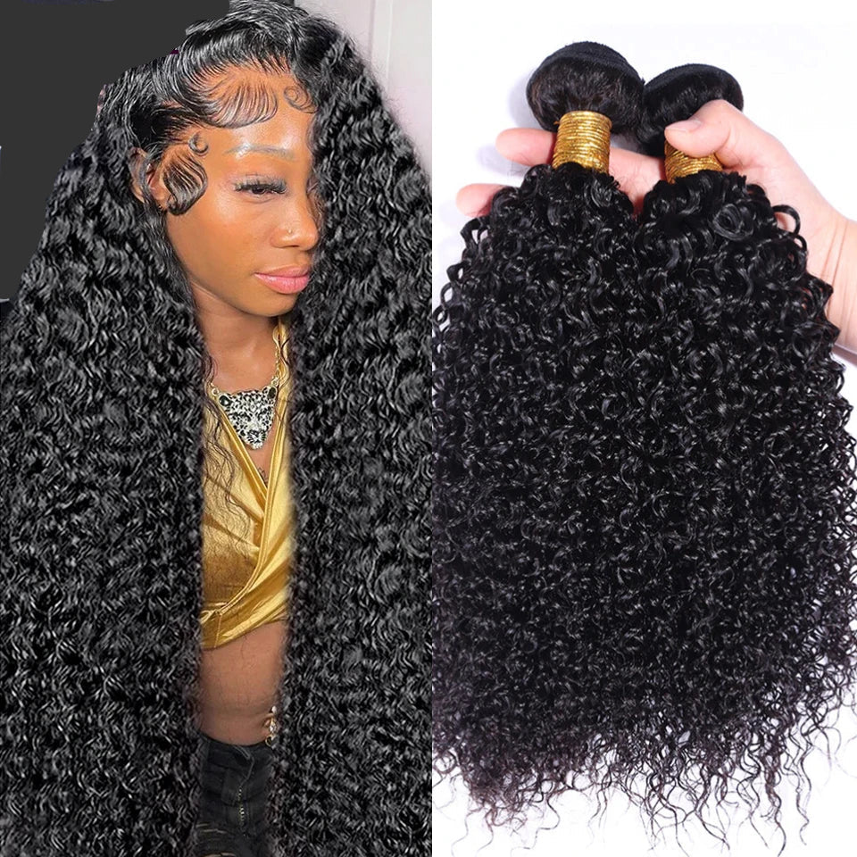 8-40" Afro Kinky Curly ~Human Hair 3/4 pcs Bundles