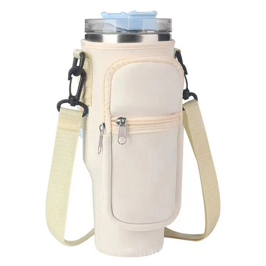 Water Bottle Carrier Bag with Phone Pocket – Adjustable Strap Holder for Stanley Cup 40 oz - StarLuxeTrend