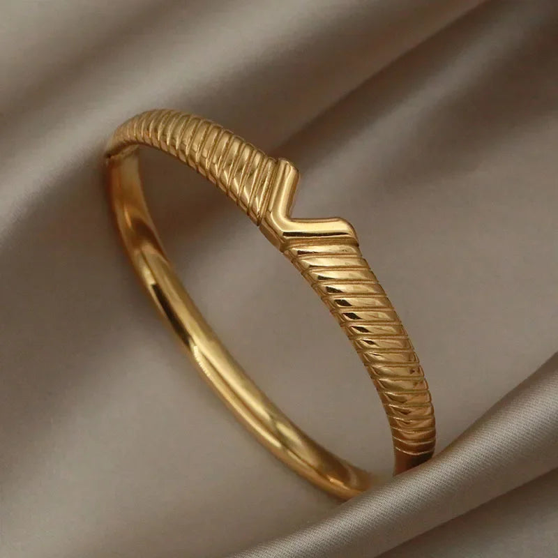 Gold Plated Elegant Cuff Bracelet for Women
