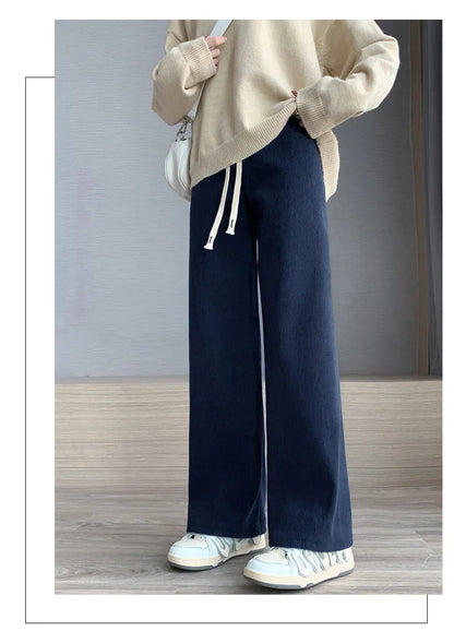 Women Elastic Long Wide leg pants