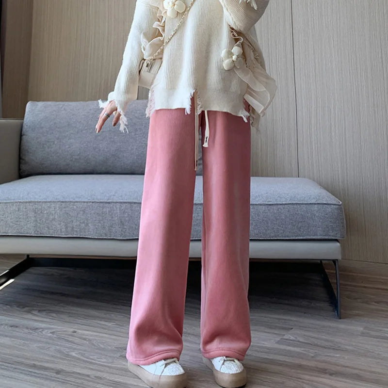 Women Elastic Long Wide leg pants