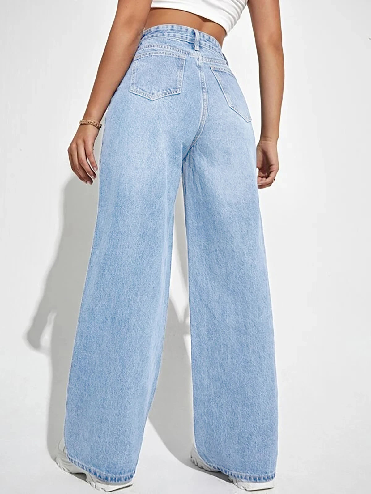 Loose Denim High Waist Wide Leg Pants