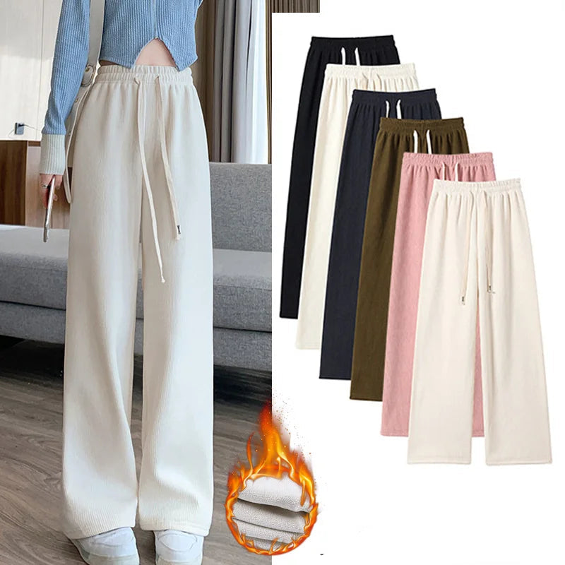 Women Elastic Long Wide leg pants