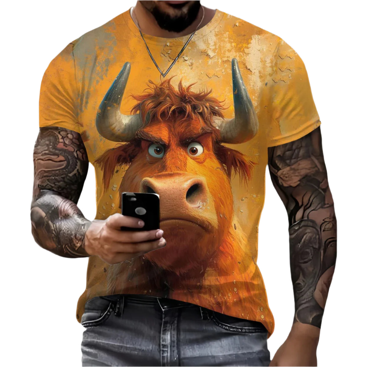 Men’s Retro Horse Print T-Shirt – 3D Graphic Short Sleeve Casual Streetwear - Quick-Dry Summer Tee