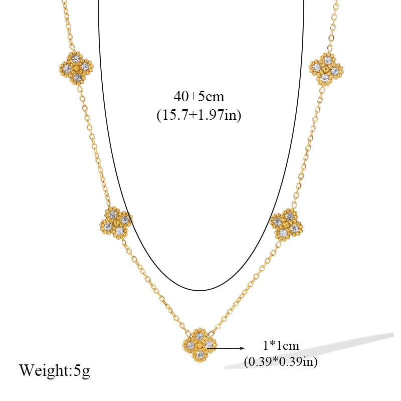 Sparkling Leaf Clover Jewelry Set – Elegant 3-Piece
