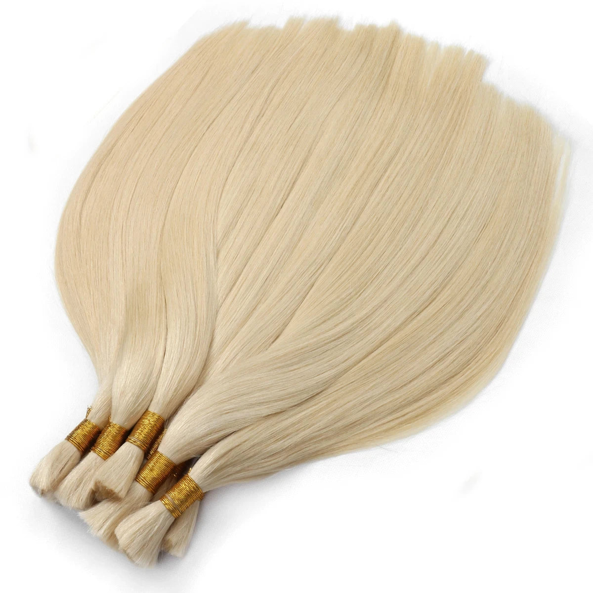 100% Human Hair Extensions Blonde ~613 Straight Hair Bulk For Braiding ~No Weft