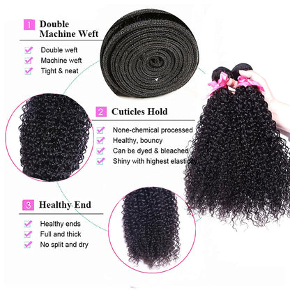 8-40" Afro Kinky Curly ~Human Hair 3/4 pcs Bundles