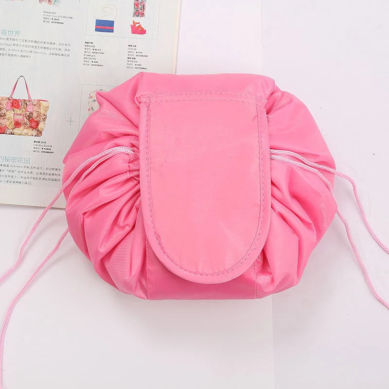 Waterproof Drawstring Makeup Bag – Portable Travel Cosmetic Organizer for Women